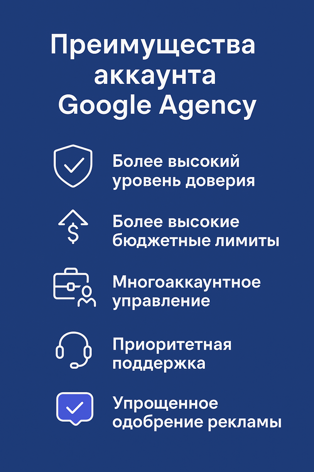 Инфографика: преимущества Google Agency Account